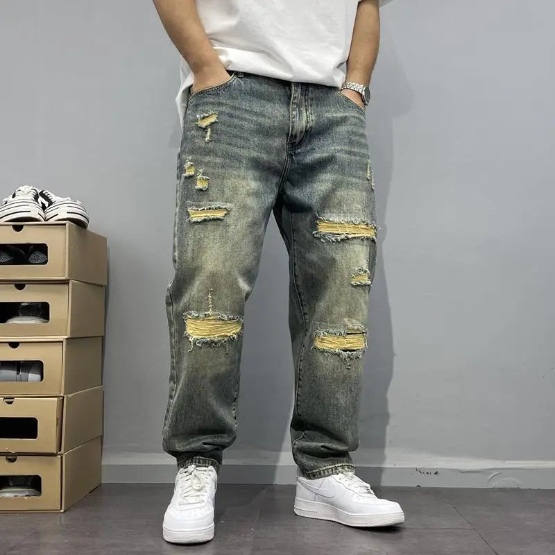 Vintage Destroyed Denim Light Wash