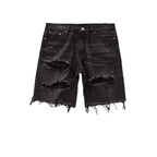 Destroyed Light Denim Shorts