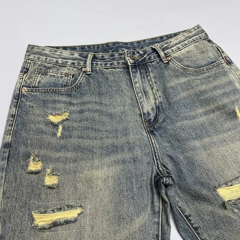 Vintage Destroyed Denim Light Wash