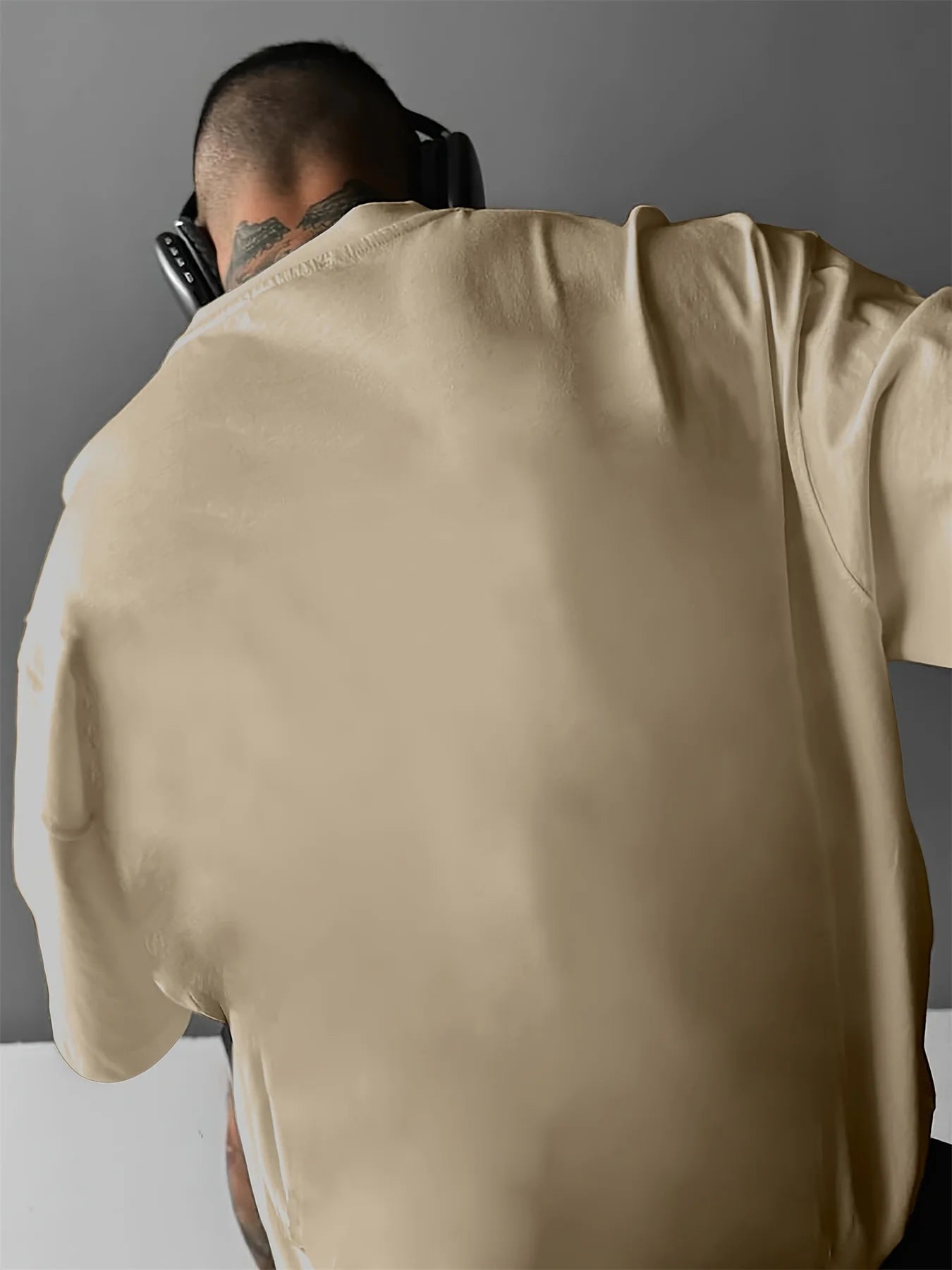 Premium Embroidered Beige Tee