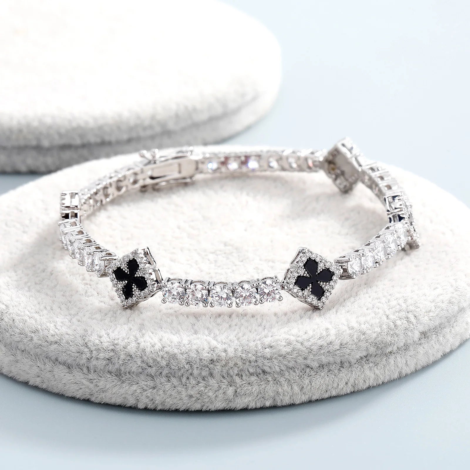 Iced Clover Tennis Bracelet