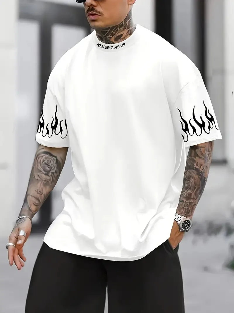 Tribal Flame Oversized dry fit Tee