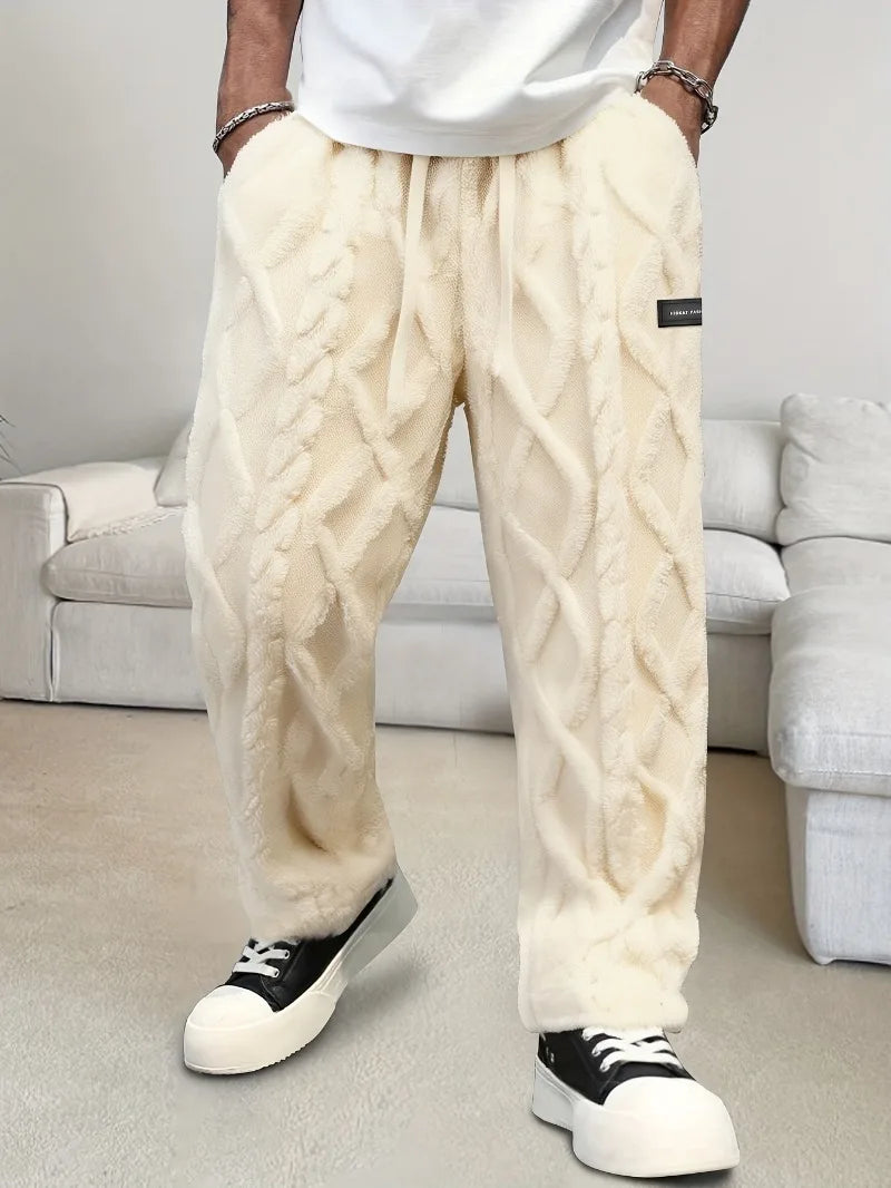 CLOUDE CABLE KNIT TROUSERS