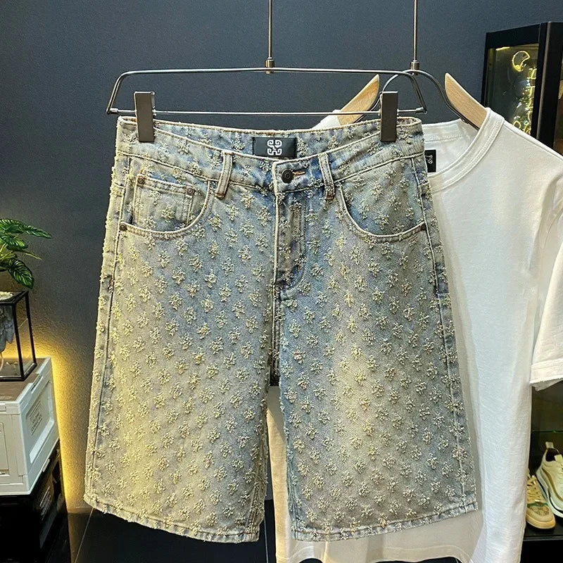 Destroyed Light Denim Shorts