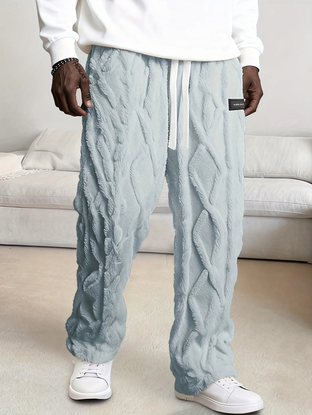 CLOUDE CABLE KNIT TROUSERS