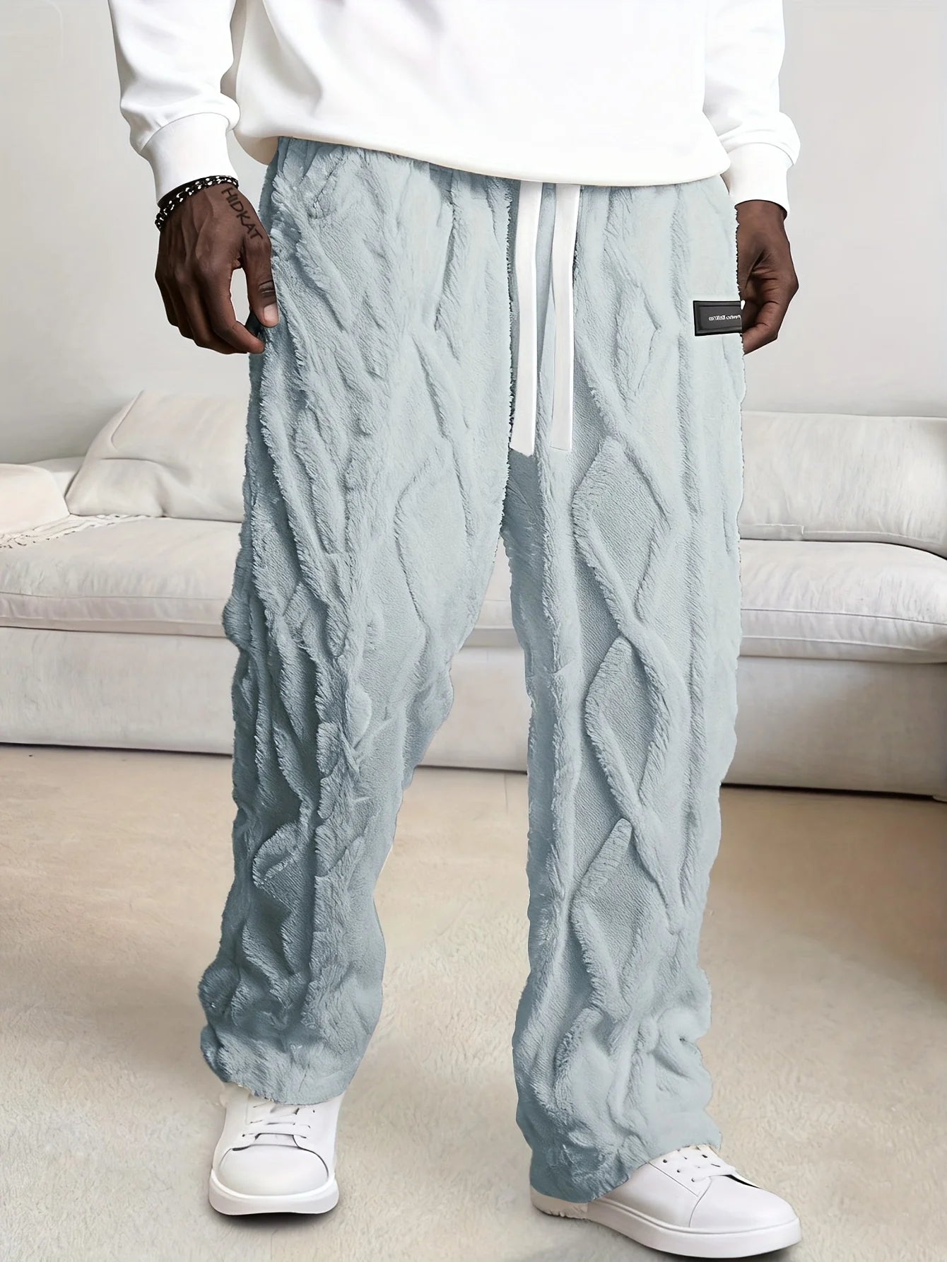 CLOUDE CABLE KNIT TROUSERS