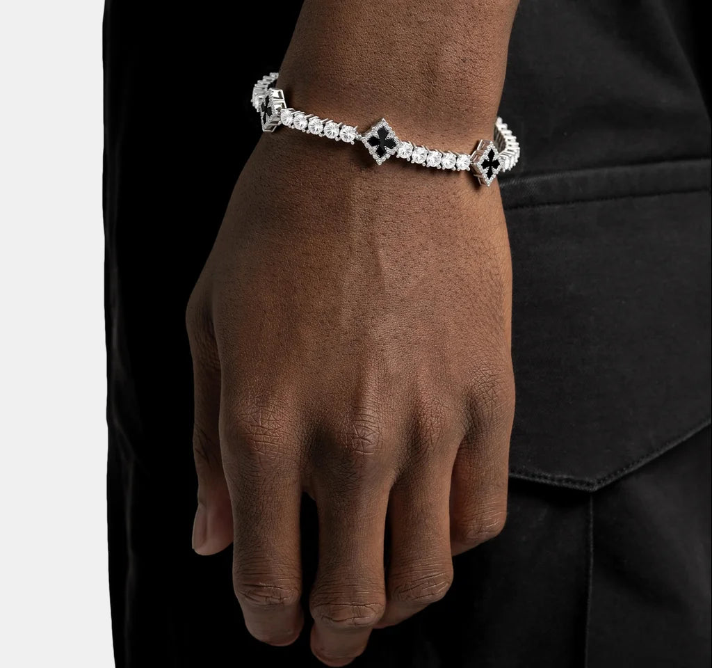 Iced Clover Tennis Bracelet