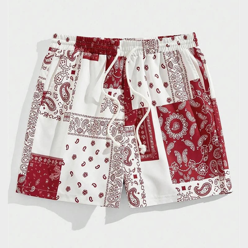 Bandana Split Swim Shorts