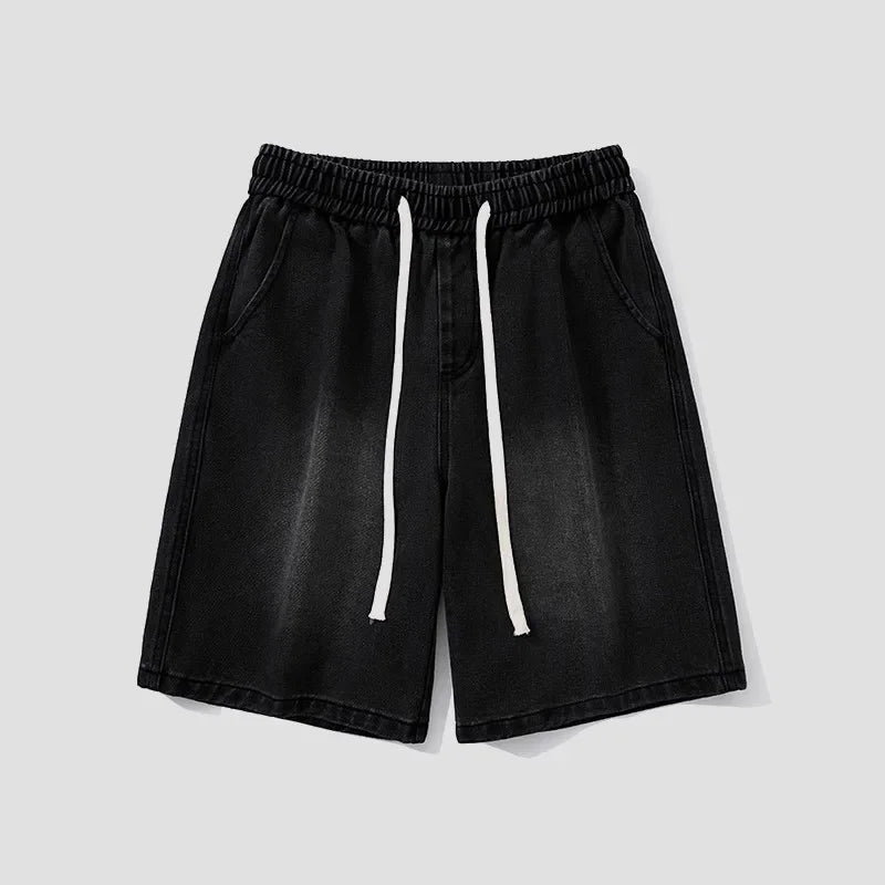 Midnight Black Denim Shorts