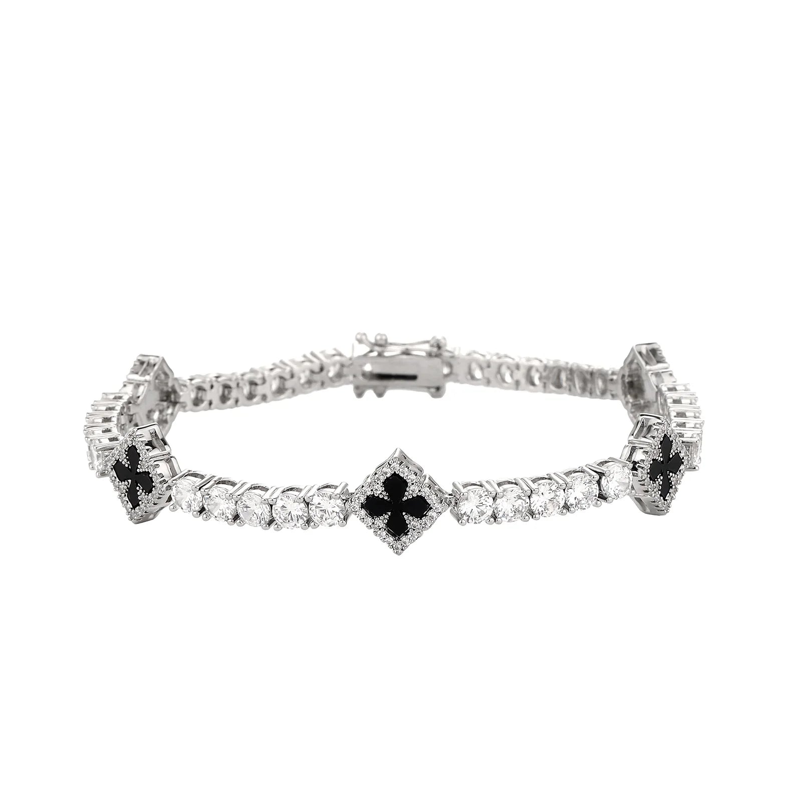 Iced Clover Tennis Bracelet