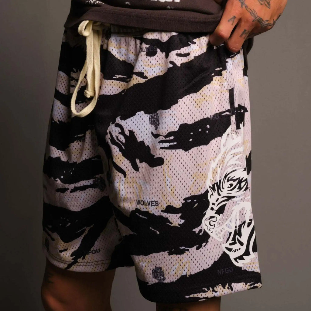 Abstract Camo Swim Shorts