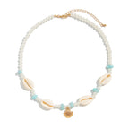 שרשרת פנינים בשילוב צדפים