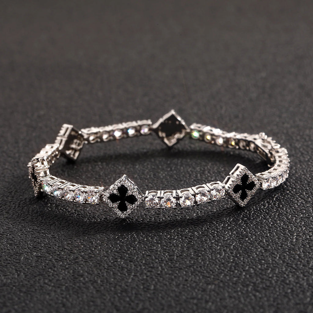 Iced Clover Tennis Bracelet